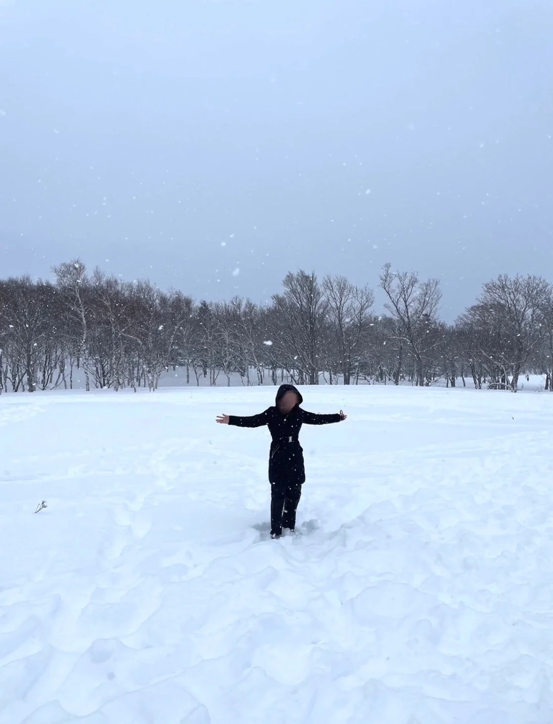 雪の中